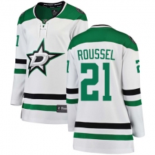 Women's Dallas Stars #21 Antoine Roussel Authentic White Away Fanatics Branded Breakaway NHL Jersey