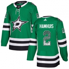 Men's Adidas Dallas Stars #2 Dan Hamhuis Authentic Green Drift Fashion NHL Jersey