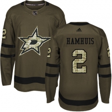 Youth Adidas Dallas Stars #2 Dan Hamhuis Authentic Green Salute to Service NHL Jersey
