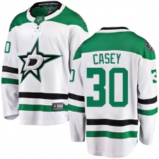 Men's Dallas Stars #30 Jon Casey Fanatics Branded White Away Breakaway NHL Jersey