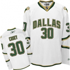 Men's Reebok Dallas Stars #30 Jon Casey Authentic White Third NHL Jersey