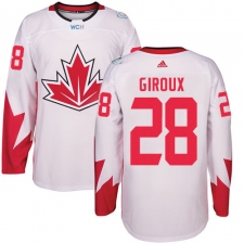 Men's Adidas Team Canada #28 Claude Giroux Premier White Home 2016 World Cup Ice Hockey Jersey