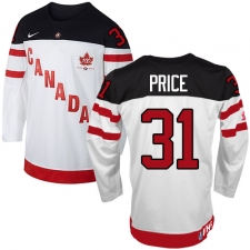 Men's Nike Team Canada #31 Carey Price Authentic White 100th Anniversary Olympic Hockey Jersey