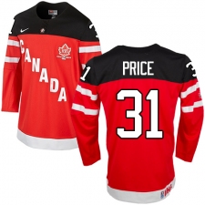 Women's Nike Team Canada #31 Carey Price Authentic Red 100th Anniversary Olympic Hockey Jersey