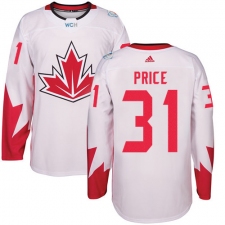 Youth Adidas Team Canada #31 Carey Price Authentic White Home 2016 World Cup Ice Hockey Jersey