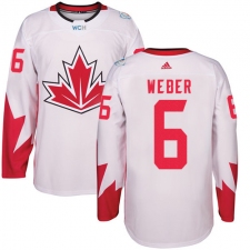 Men's Adidas Team Canada #6 Shea Weber Authentic White Home 2016 World Cup Ice Hockey Jersey