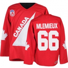 Men's CCM Team Canada #66 Mario Lemieux Authentic Red 1991 Throwback Olympic Hockey Jersey