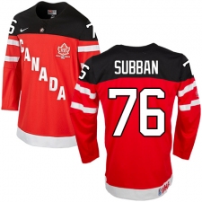 Men's Nike Team Canada #76 P.K Subban Authentic Red 100th Anniversary Olympic Hockey Jersey