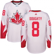 Youth Adidas Team Canada #8 Drew Doughty Authentic White Home 2016 World Cup Ice Hockey Jersey