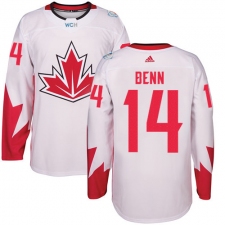 Men's Adidas Team Canada #14 Jamie Benn Premier White Home 2016 World Cup Ice Hockey Jersey