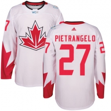 Youth Adidas Team Canada #27 Alex Pietrangelo Authentic White Home 2016 World Cup Ice Hockey Jersey