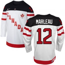 Men's Nike Team Canada #12 Patrick Marleau Authentic White 100th Anniversary Olympic Hockey Jersey