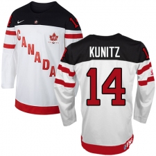 Men's Nike Team Canada #14 Chris Kunitz Premier White 100th Anniversary Olympic Hockey Jersey