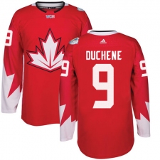 Men's Adidas Team Canada #9 Matt Duchene Authentic Red Away 2016 World Cup Ice Hockey Jersey
