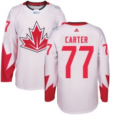 Men's Adidas Team Canada #77 Jeff Carter Authentic White Home 2016 World Cup Ice Hockey Jersey