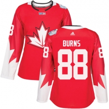 Women's Adidas Team Canada #88 Brent Burns Authentic Red Away 2016 World Cup Hockey Jersey