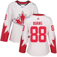 Women's Adidas Team Canada #88 Brent Burns Authentic White Home 2016 World Cup Hockey Jersey
