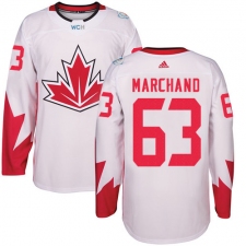 Men's Adidas Team Canada #63 Brad Marchand Authentic White Home 2016 World Cup Ice Hockey Jersey