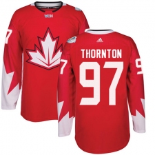 Men's Adidas Team Canada #97 Joe Thornton Premier Red Away 2016 World Cup Hockey Jersey