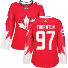 Women's Adidas Team Canada #97 Joe Thornton Authentic Red Away 2016 World Cup Hockey Jersey