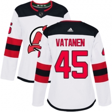 Women's Adidas New Jersey Devils #45 Sami Vatanen Authentic White Away NHL Jersey