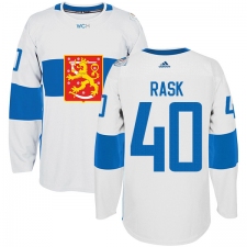 Men's Adidas Team Finland #40 Tuukka Rask Authentic White Home 2016 World Cup of Hockey Jersey
