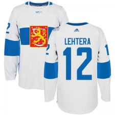 Men's Adidas Team Finland #12 Jori Lehtera Authentic White Home 2016 World Cup of Hockey Jersey