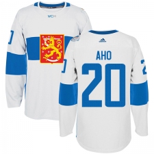 Men's Adidas Team Finland #20 Sebastian Aho Authentic White Home 2016 World Cup of Hockey Jersey