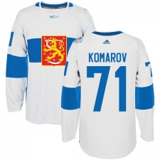 Men's Adidas Team Finland #71 Leo Komarov Premier White Home 2016 World Cup of Hockey Jersey