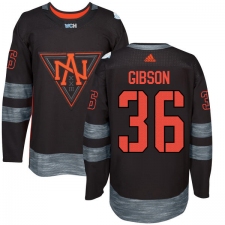 Youth Adidas Team North America #36 John Gibson Authentic Black Away 2016 World Cup of Hockey Jersey