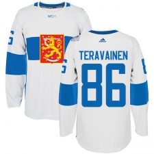 Men's Adidas Team Finland #86 Teuvo Teravainen Premier White Home 2016 World Cup of Hockey Jersey