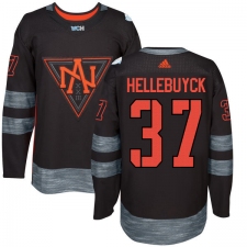 Youth Adidas Team North America #37 Connor Hellebuyck Authentic Black Away 2016 World Cup of Hockey Jersey