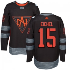 Men's Adidas Team North America #15 Jack Eichel Authentic Black Away 2016 World Cup of Hockey Jersey