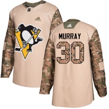 Youth Adidas Pittsburgh Penguins #30 Matt Murray Authentic Camo Veterans Day Practice NHL Jersey