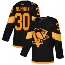 Youth Adidas Pittsburgh Penguins #30 Matt Murray Black Authentic 2019 Stadium Series Stitched NHL Jersey