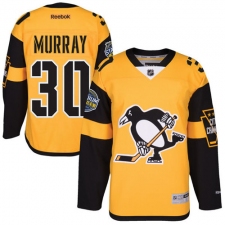 Youth Reebok Pittsburgh Penguins #30 Matt Murray Authentic Gold 2017 Stadium Series NHL Jersey