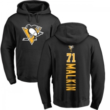 NHL Adidas Pittsburgh Penguins #71 Evgeni Malkin Black Backer Pullover Hoodie