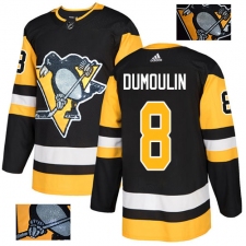 Men's Adidas Pittsburgh Penguins #8 Brian Dumoulin Authentic Black Fashion Gold NHL Jersey