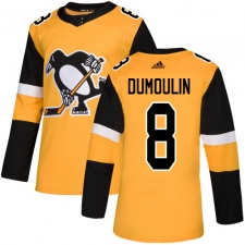 Men's Adidas Pittsburgh Penguins #8 Brian Dumoulin Premier Gold Alternate NHL Jersey