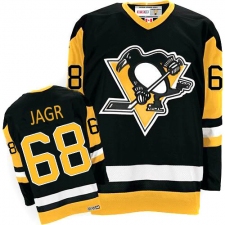 Men's CCM Pittsburgh Penguins #68 Jaromir Jagr Authentic Black Throwback NHL Jersey