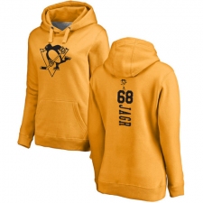 NHL Women's Adidas Pittsburgh Penguins #68 Jaromir Jagr Gold One Color Backer Pullover Hoodie