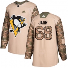 Youth Adidas Pittsburgh Penguins #68 Jaromir Jagr Authentic Camo Veterans Day Practice NHL Jersey