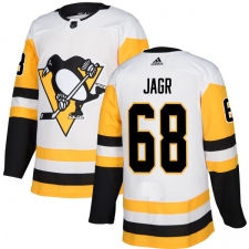 Youth Adidas Pittsburgh Penguins #68 Jaromir Jagr Authentic White Away NHL Jersey