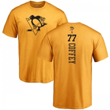 NHL Adidas Pittsburgh Penguins #77 Paul Coffey Gold One Color Backer T-Shirt