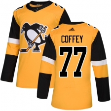 Youth Adidas Pittsburgh Penguins #77 Paul Coffey Authentic Gold Alternate NHL Jersey