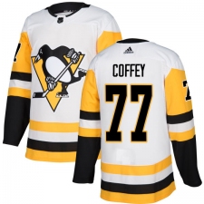 Youth Adidas Pittsburgh Penguins #77 Paul Coffey Authentic White Away NHL Jersey