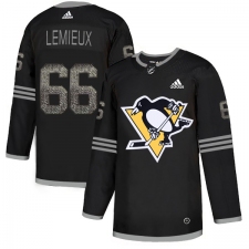 Men's Adidas Pittsburgh Penguins #66 Mario Lemieux Black Authentic Classic Stitched NHL Jersey