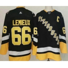 Men's Pittsburgh Penguins #66 Mario Lemieux Black Alternate Authentic Jersey