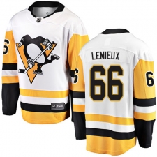 Men's Pittsburgh Penguins #66 Mario Lemieux Fanatics Branded White Away Breakaway NHL Jersey