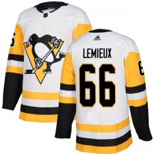 Youth Adidas Pittsburgh Penguins #66 Mario Lemieux Authentic White Away NHL Jersey